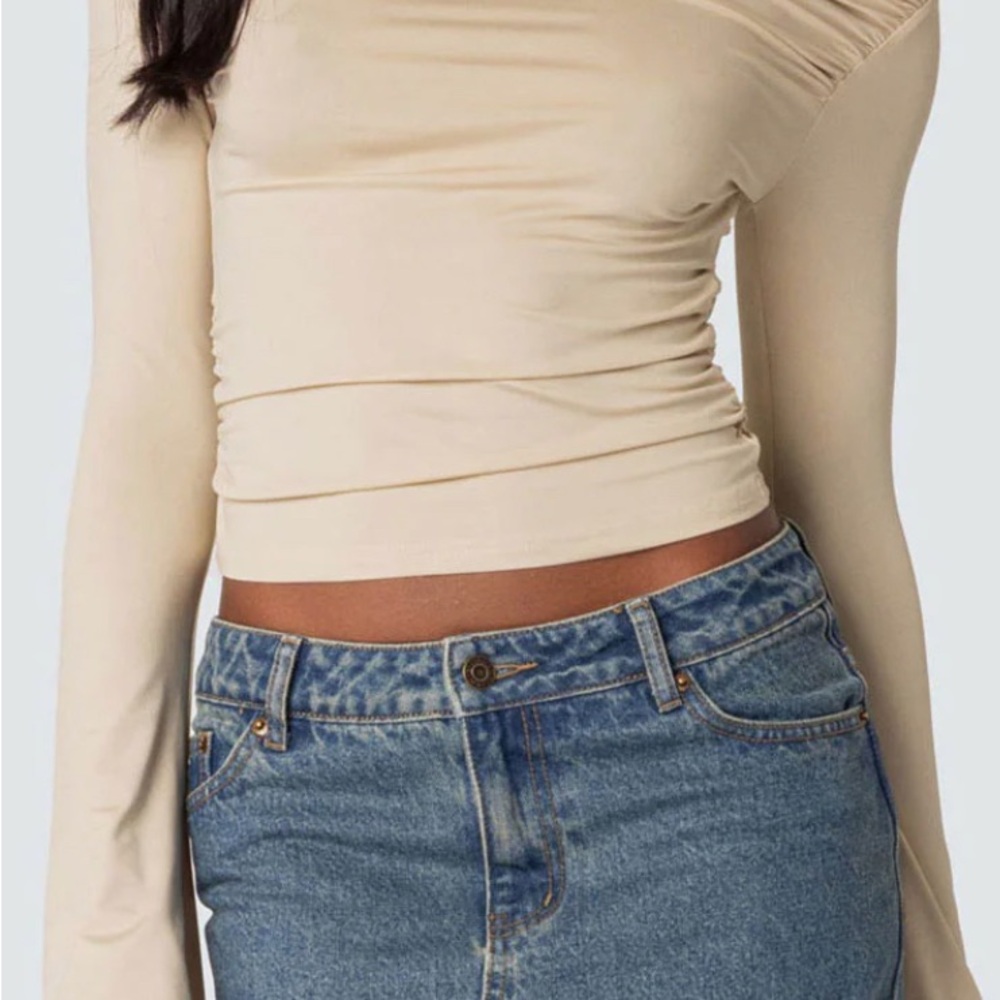 Swipe for real images: Cream Long Sleeve Women's Top